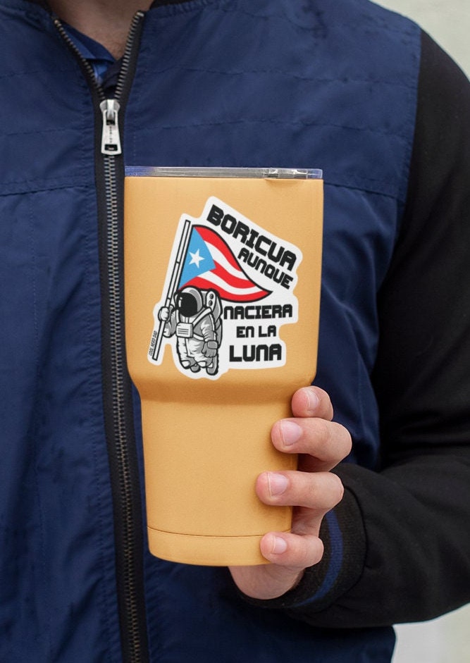 Boricua aunque naciera en la luna sticker