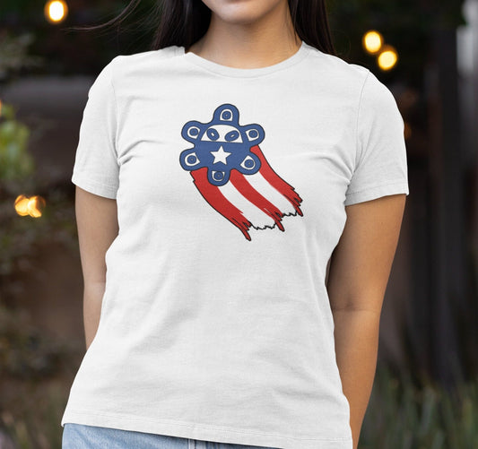 Sun Taino with Puerto Rico flag shirt