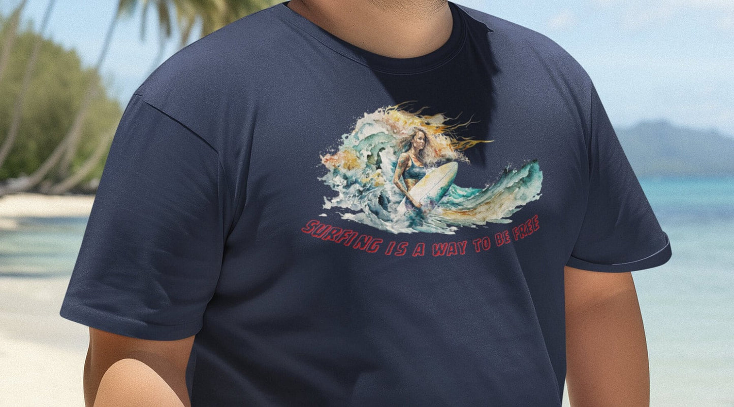 Surfing is a way to be free shirt, summer shirt, surf shirt, surfing lovers, surfing shirt, surf lifestyle, beach shirt, summertime shirt,