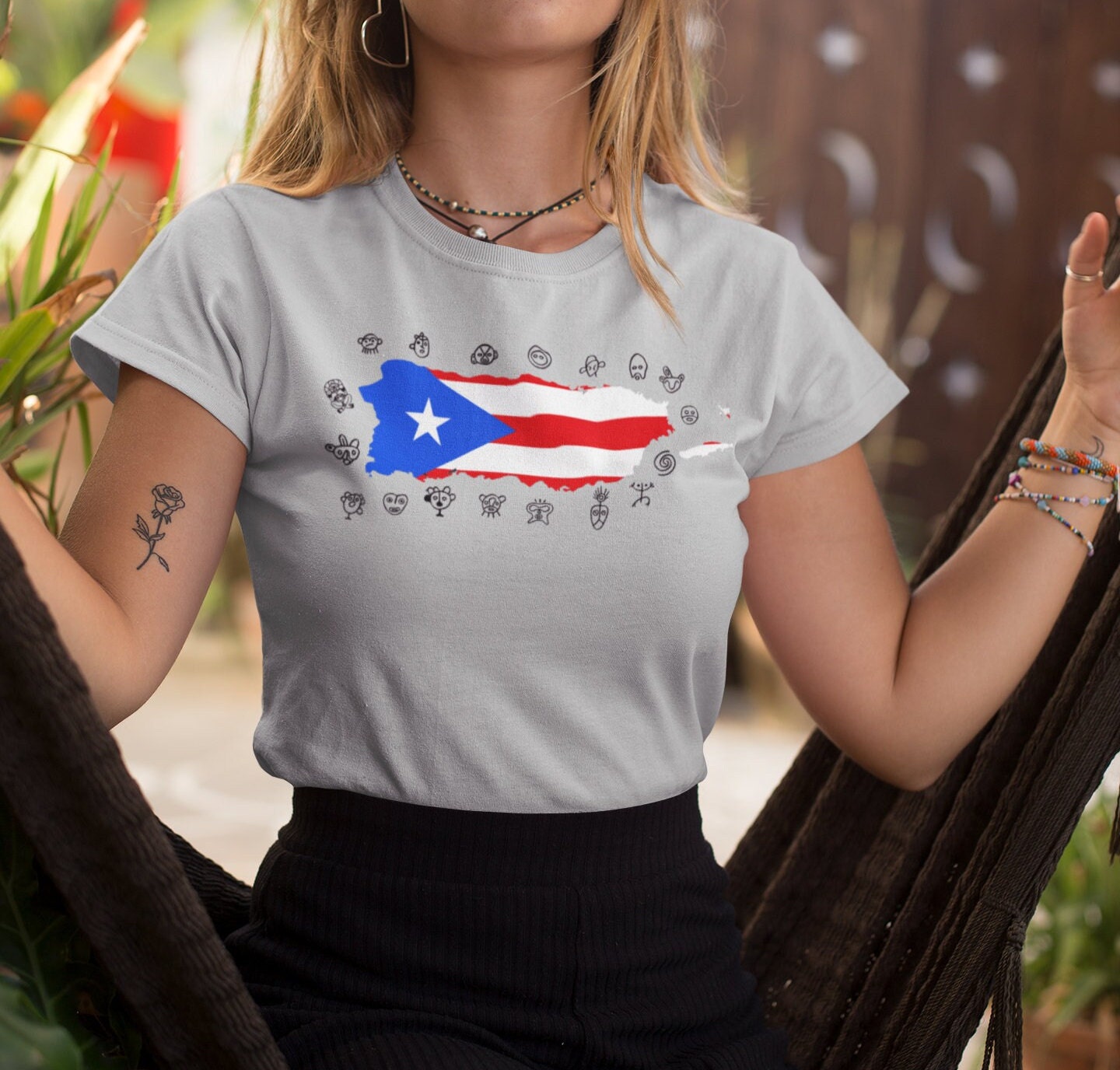 Taino and Puerto Rico map shirt