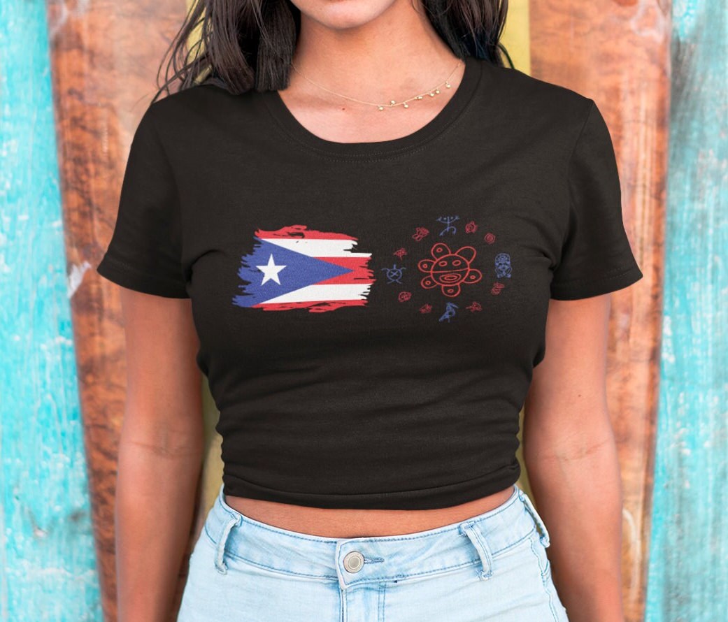 Taino clock with puerto rican flag shirt