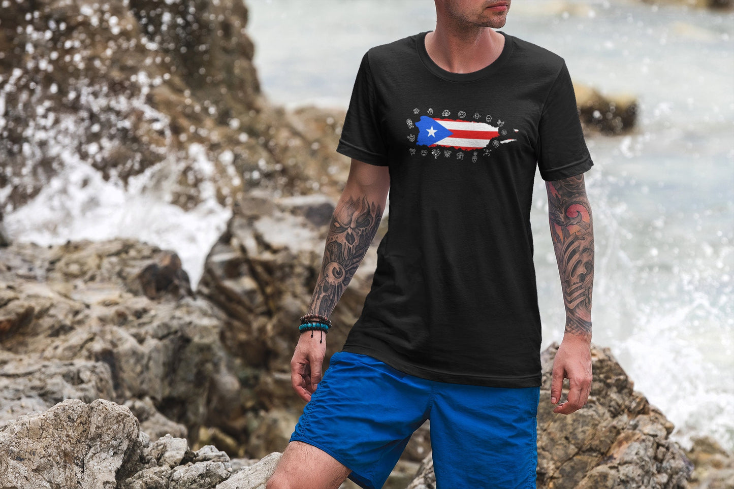 Taino and Puerto Rico map shirt