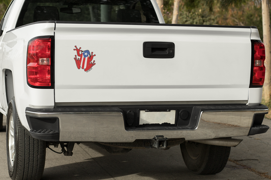 Coqui with Puerto Rico flag stickers