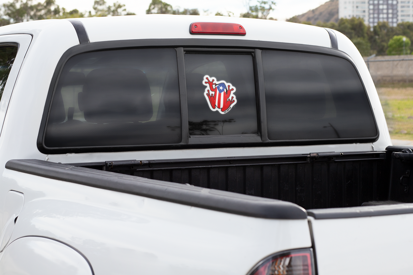 Coqui with Puerto Rico flag stickers