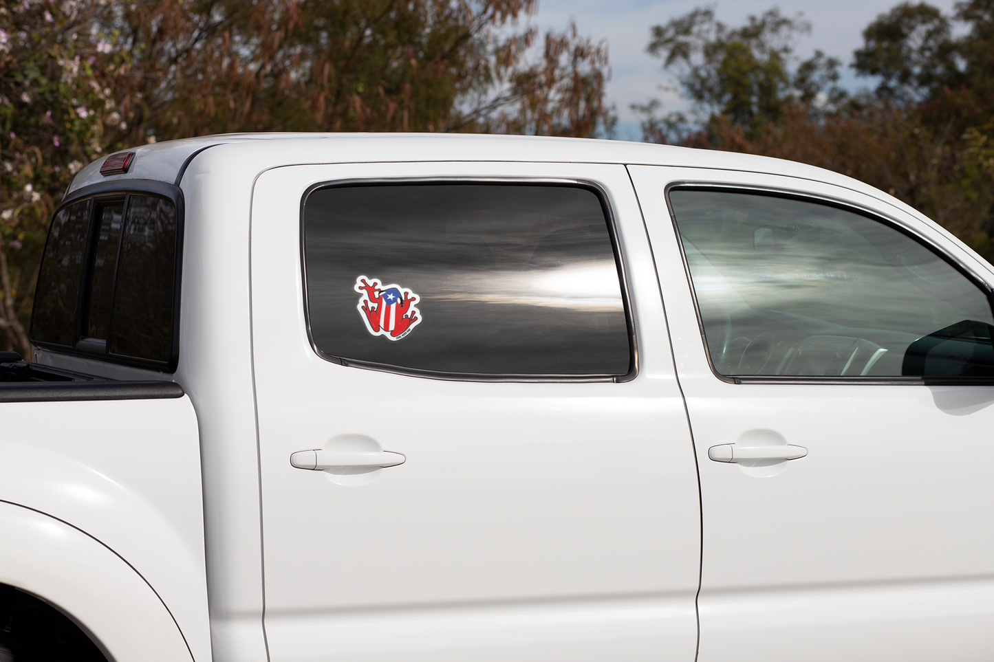 Coqui with Puerto Rico flag stickers